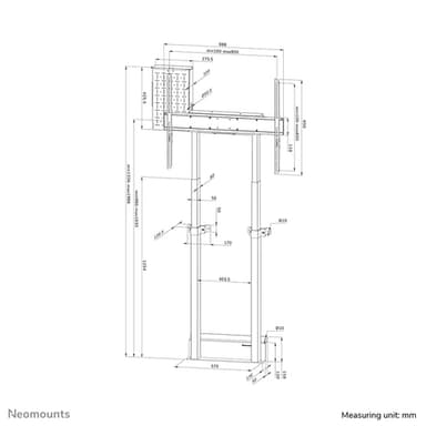 Neomounts WL55-875BL1 TV floor stand 55-100" - wall - motorised - TÜV view 20