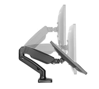 Manhattan Desk Mount for TV & Monitors (Full Motion Spring), For screens 13" to 27", C-Clamp or Grommet Assembly, VESA compatibility: 75x75mm and 100x100mm - check the dimensions of the four mounting holes on back of screen to ensure it fits, Max 9kg, Black,Bracket view 4
