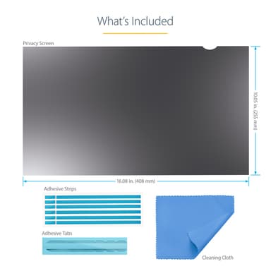 StarTech.com Monitor Privacy Screen for 19 inch PC Display - Computer Screen Security Filter - Blue Light Reducing Screen Protector Film - 16:10 Widescreen - Matte/Glossy - +/-30 Degree - TAA view 14