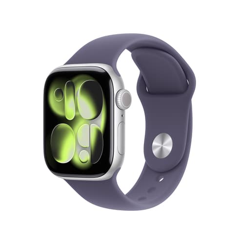 Apple Watch Series 11 GPS 42mm Silver Aluminium Case with Purple Fog Sport Band - S/M