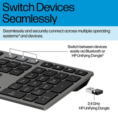 HP 725 Multi-Device Rechargeable Wireless Keyboard and Mouse Combo view 10