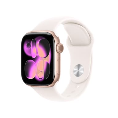 Apple Watch Series 11 GPS 42mm Rose Gold Aluminium Case with Light Blush Sport Band - S/M view 1
