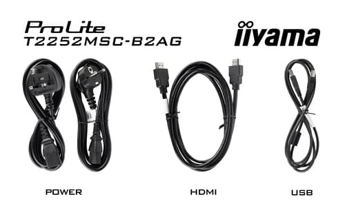 iiyama ProLite T2252MSC-B2AG computer monitor 54.6 cm (21.5") 1920 x 1080 pixels Full HD LCD Touchscreen Black