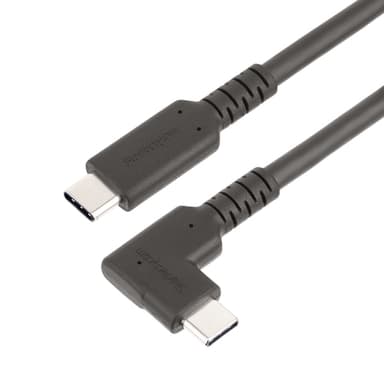 StarTech.com 1.6ft (50cm) USB-C Cable, Right-Angled, USB 10Gbps, 100W (5A) Power Delivery, 8K 60Hz / 4K 144Hz DP Alt Mode, Rugged USB C Cord - Thunderbolt Compatible view 1