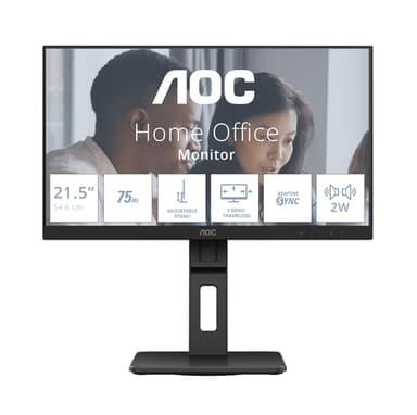 AOC E2 22E2UMF computer monitor 54.6 cm (21.5") 1920 x 1080 pixels Full HD LED Black view 1