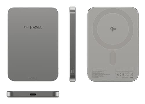 PanzerGlass empower™ by ® empower™ Bank | 5000mAh | Titanium Wireless charging