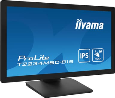 iiyama ProLite T2234MSC-B1S computer monitor 54.6 cm (21.5") 1920 x 1080 pixels Full HD Touchscreen Black view 3