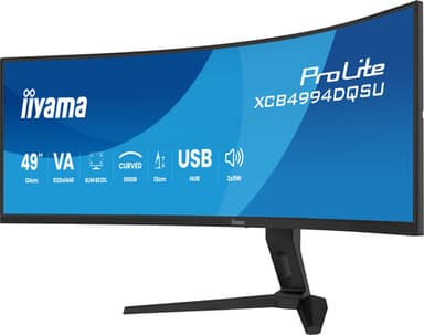 iiyama ProLite XCB4994DQSU-B1 computer monitor 124.5 cm (49") 5120 x 1440 pixels Dual QHD LCD Black view 4