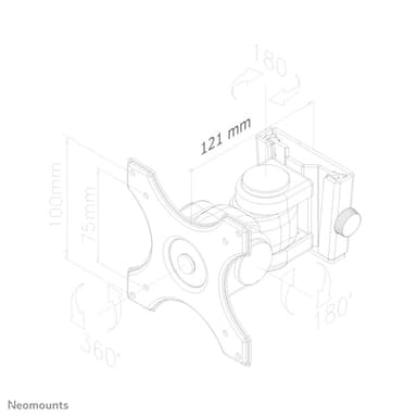 Neomounts FPMA-W250BLACK Monitor/TV mount wall 10-30" - full motion view 6