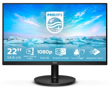 Philips V Line 221V8/00 computer monitor 54.6 cm (21.5") 1920 x 1080 pixels Full HD LED Black view 2