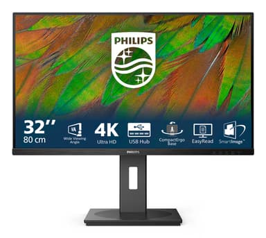 Philips 3000 series 32B1N3800/00 computer monitor 80 cm (31.5") 3840 x 2160 pixels 4K Ultra HD LCD Black view 1