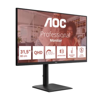 AOC E4 Q32E4U computer monitor 80 cm (31.5") 2560 x 1440 pixels Quad HD LED Black view 3