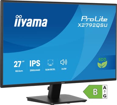 iiyama ProLite X2792QSU-B1 computer monitor 68.6 cm (27") 2560 x 1440 pixels Quad HD LED Black view 1