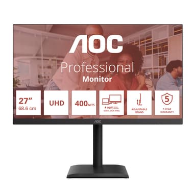 AOC E4 U27E4CV computer monitor 68.6 cm (27") 3840 x 2160 pixels 4K Ultra HD LED Black view 2