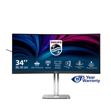 Philips 5000 series 34B2U5600C/00 computer monitor 86.4 cm (34") 3440 x 1440 pixels Dual QHD LCD Grey view 3