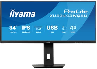iiyama ProLite XUB3493WQSU-B6 computer monitor 86.4 cm (34") 3440 x 1440 pixels UltraWide Quad HD LED Black view 2