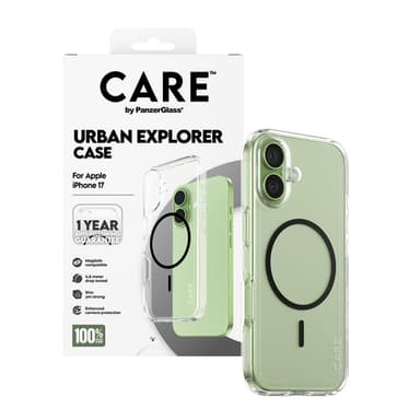 PanzerGlass CARE™ by ® Urban Explorer Case Transparent w. Black MagSafe iPhone 17 view 5