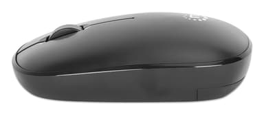 Manhattan MW3050 Wireless Optical Mouse, Black, 1200dpi, 2.4Ghz (up to 10m), USB, Ambidextrous, Three Button with Scroll Wheel, USB-A nano receiver, AA battery (included), Low friction base, USB version (most popular type, which is USB-A), Three Year Warranty view 4