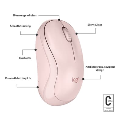 Logitech M240 Silent mouse Travel Ambidextrous RF Wireless + Bluetooth 4000 DPI view 9