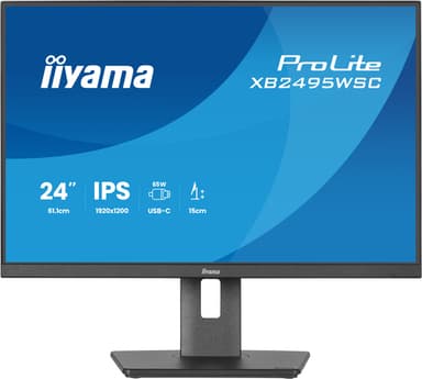 iiyama ProLite XB2495WSC-B1 computer monitor 61.2 cm (24.1") 1920 x 1200 pixels WUXGA LED Black view 1