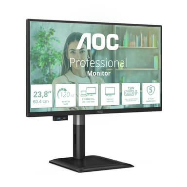 AOC 24P4CV computer monitor 60.5 cm (23.8") 1920 x 1080 pixels Full HD LED Black view 2
