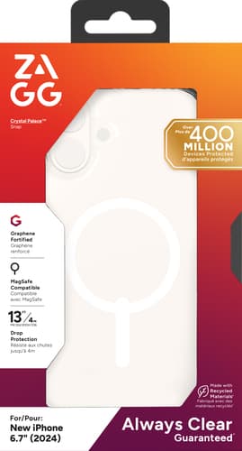 ZAGG Cases Crystal Palace Snap Apple iPhone 16 Plus Clear view 4