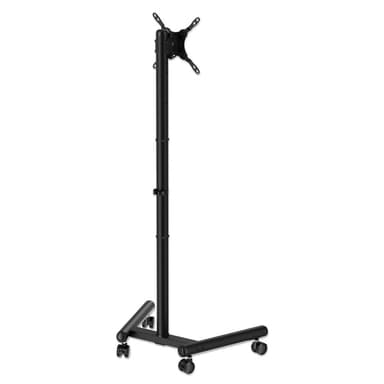 Manhattan Trolley Mount Stand for TV & Monitors, For screens: 13" to 42", VESA compatibility: all between 75X75 to 200x200mm - check the dimensions of the four mounting holes on back of screen to ensure it fits, Max 20kg, Height-adjustable to six levels, Bracket view 9