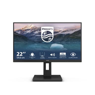 Philips 222S9JML/00 computer monitor 54.6 cm (21.5") 1920 x 1080 pixels Full HD LCD Black view 2