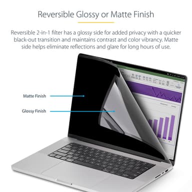 StarTech.com 13-inch MacBook Air M2 M3 M4 M5 Magnetic Laptop Privacy Screen, Blue Light Screen Protector, Reversible Anti-Glare Matte or Glossy Sides, Laptop Privacy Filter view 9