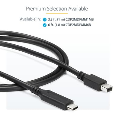 StarTech.com 6 ft. (1.8 m) USB-C to Mini DisplayPort Cable - 4K 60Hz - Black view 11