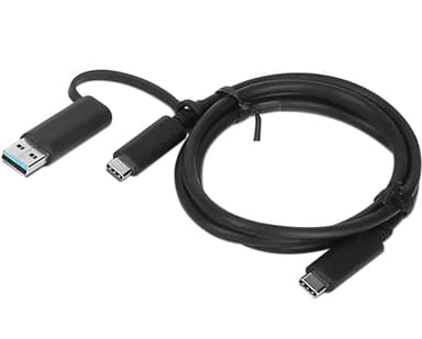 Lenovo 4X90U90618 USB cable USB 3.2 Gen 1 (3.1 Gen 1) 1 m USB A/USB C USB C Black view 1
