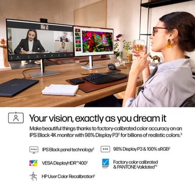 HP Series 7 Pro 27 inch 4K Conferencing Monitor - 727pm view 9