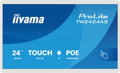 iiyama TW2424AS-W3P Signage Display Interactive flat panel 60.5 cm (23.8") LCD Wi-Fi 450 cd/m² Full HD White Touchscreen Built-in processor Android 24/7 view 1
