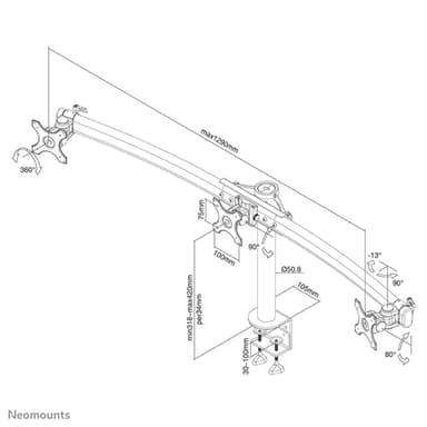 Neomounts FPMA-D700D3 Monitor arm 10-27" view 8