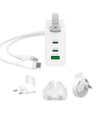 j5create 65W GaN USB-C 3-Port Traveler Charger with changeable AC plugs and USB-C cable view 6
