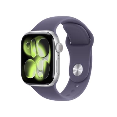 Apple Watch Series 11 GPS + Cellular 42mm Silver Aluminium Case with Purple Fog Sport Band - S/M view 1