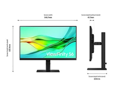 Samsung LS24D600UAU computer monitor 61 cm (24") 2560 x 1440 pixels Quad HD LCD Black view 5
