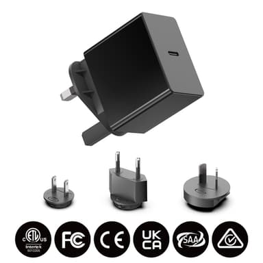 Origin Storage Origin 65W Wall Charger with 1.5m USB-C cable and 4 Multi AC Plugs view 2