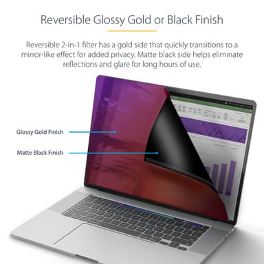 StarTech.com 14-inch MacBook Pro M1 M2 M3 M4 Laptop Privacy Screen, Blue Light Screen Protector, Double-Sided Anti-Glare Matte or Glossy Gold, Laptop Privacy Filter view 9
