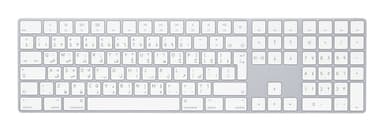 Apple Magic w/ Numeric Keypad keyboard Universal Bluetooth QWERTY Arabic Silver, White view 1