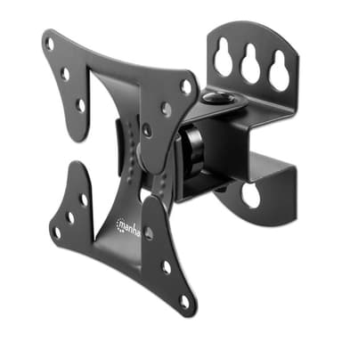 Manhattan Pivoting Wall Mount for TV & Monitors (Tilt and Swivel), For screens 13" to 27", VESA compatibility: all between 75x75mm and 100x100mm - check the dimensions of the four mounting holes on back of screen to ensure it fits, Single Stud Bracket, Max 30kg view 7