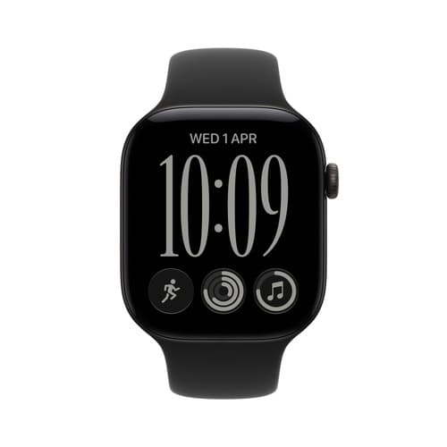 Apple Watch Series 12 GPS + Cellular 46mm Black Aluminium Case with Black Sport Band - S/M