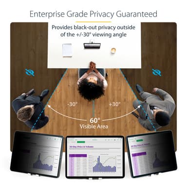 StarTech.com 4-Way Privacy Screen For 12.9-inch iPad Pro, 3rd Gen and Up, For Portrait/Landscape, Touch-Enabled, +/- 30 Deg. View, Blocks up to 51% Blue Light, Matte view 9