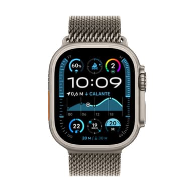 Apple Watch Ultra 2 GPS + Cellular 49mm Natural Titanium Case with Natural Titanium Milanese Loop - S view 2