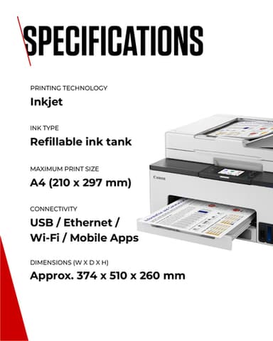 Canon MAXIFY GX2050 Inkjet A4 600 x 1200 DPI 9.1 ppm Wi-Fi view 10