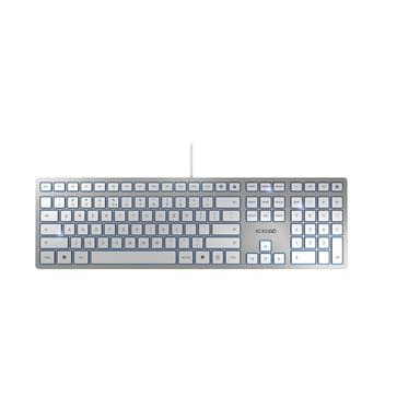 CHERRY KC 6000 Slim keyboard Universal USB US English Silver, White view 1