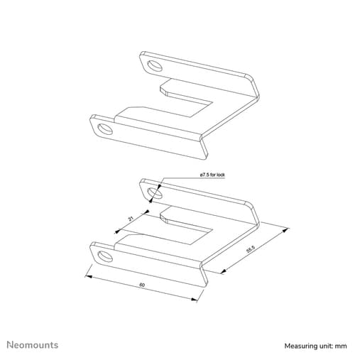Neomounts ABL-875 Wheel lock set for trolleys (2 pcs)
