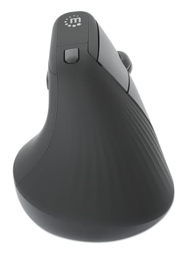 Manhattan Ergonomic Vertical Wireless Mouse (Right Handed), Black, Adjustable 800/1200/1600dpi, 2.4Ghz (effective range up to 10m), Six Button with Scroll Wheel, Nano USB-A receiver, AA battery (included), Three Year Warranty view 3