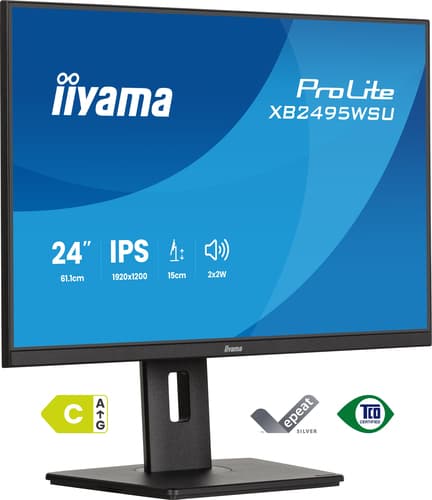 iiyama ProLite XB2495WSU-B1 computer monitor 61.2 cm (24.1") 1920 x 1200 pixels WUXGA LCD Black