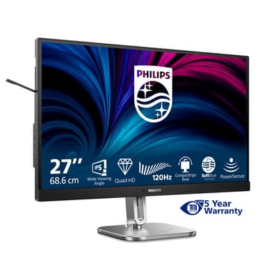 Philips 4000 series 27B2N4500/00 computer monitor 68.6 cm (27") 2560 x 1440 pixels Quad HD LCD Grey view 4